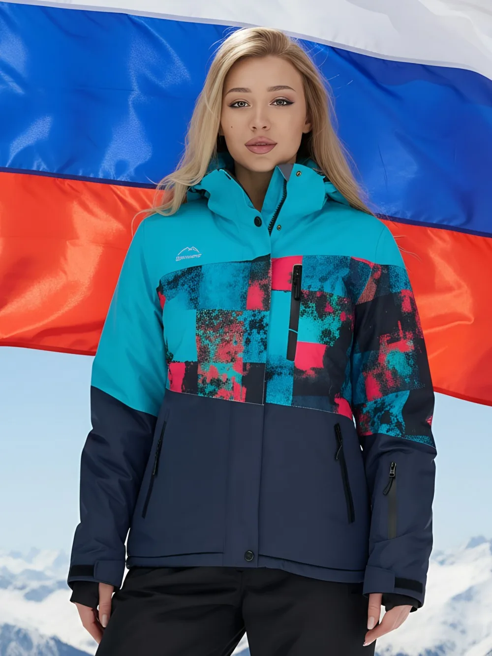 Горнолыжный костюм женский зимний бирюзового цвета 02395Br